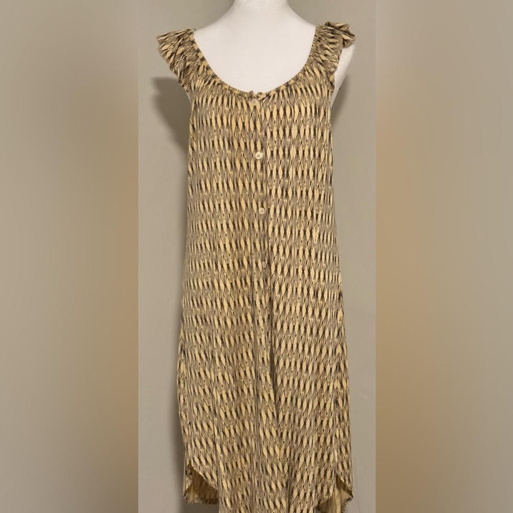 Kate Quinn Sleeveless Midi Dress Brown and Beige Women’s Size Medium